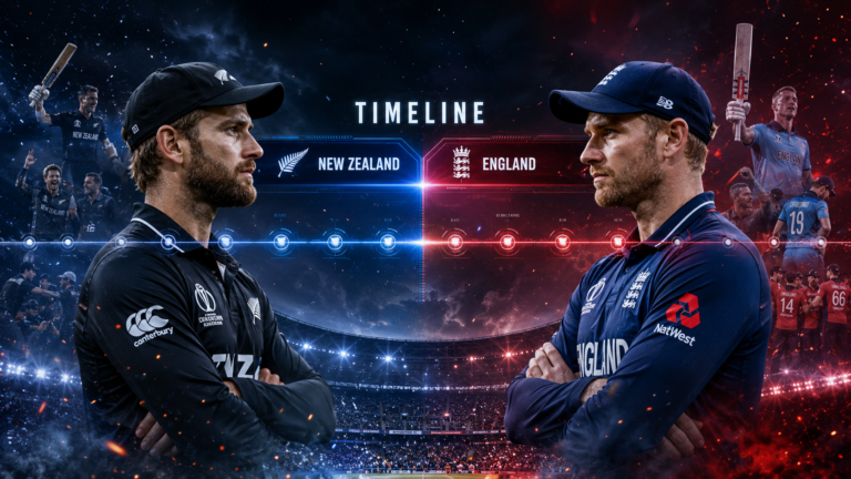 New Zealand National Cricket Team Vs England Cricket Team Timeline
