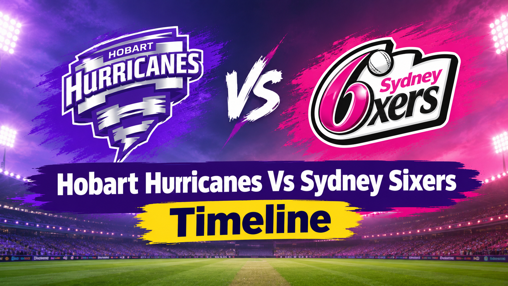 Hobart Hurricanes Vs Sydney Sixers Timeline